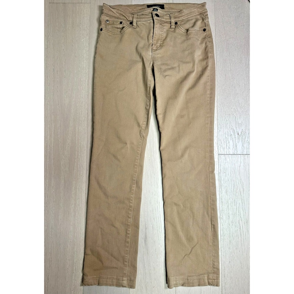 Ralph Lauren Jeans Tan Classic Straight Leg Stretch Preppy Librarian It Girl 4